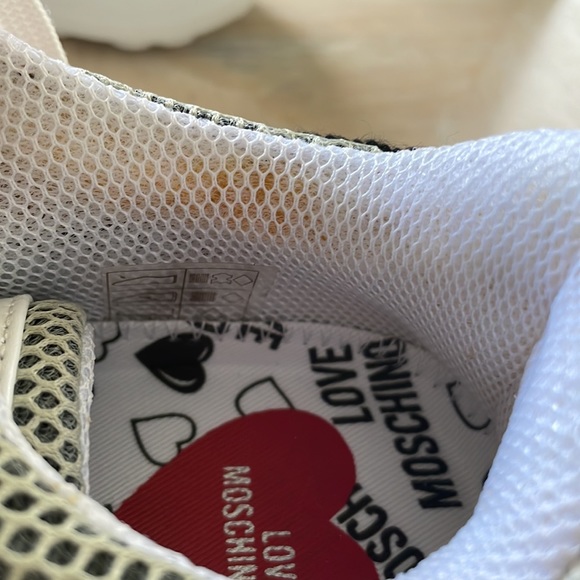 LOVE MOSCHINO Mesh Sneakers Heart Patch Chunky Sole - Picture 11 of 12